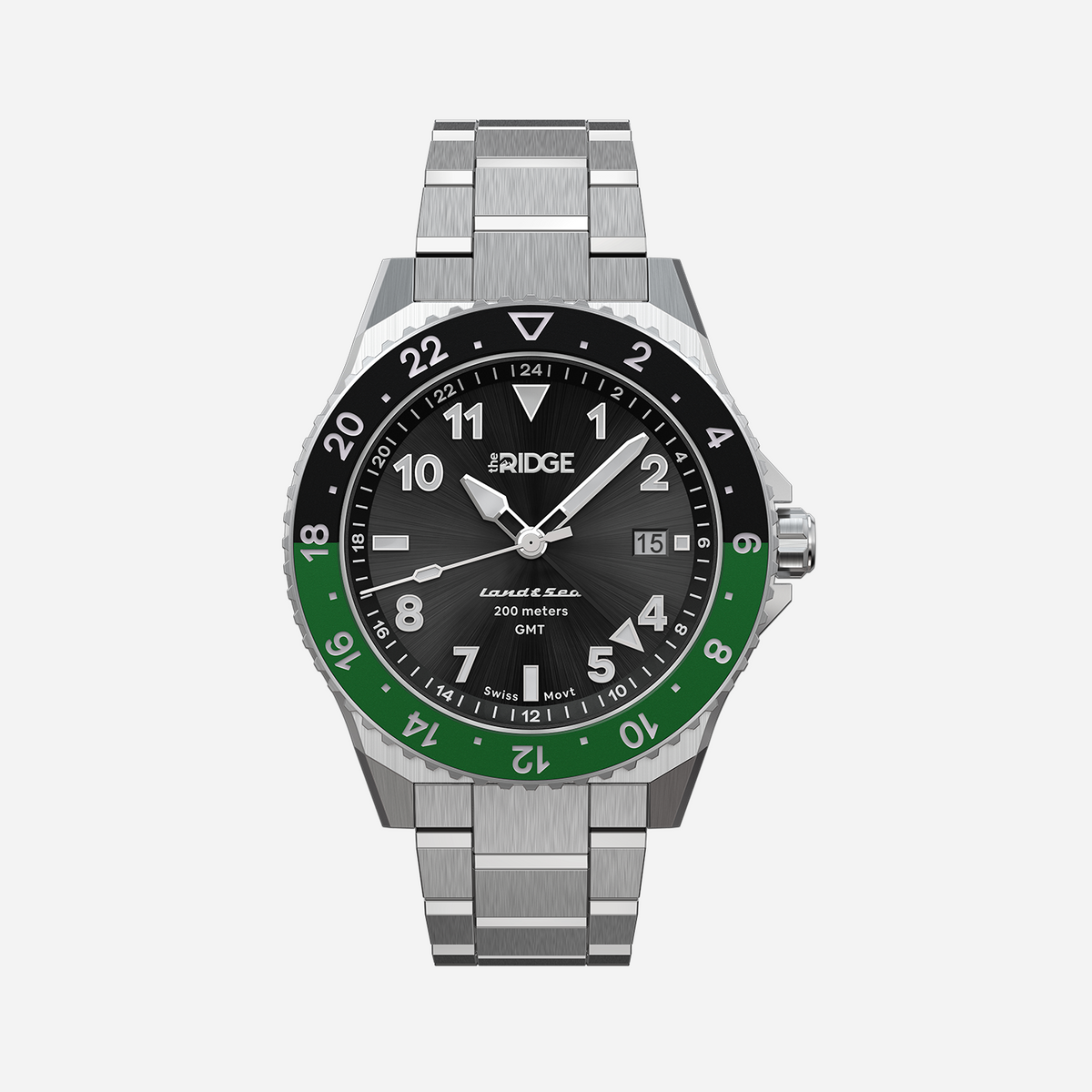 Ridge Land & Sea GMT Watch 42mm - Royal Black